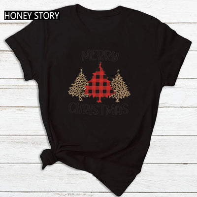 Merry Christmas T Shirt Santa Elk Men''s And Women''s Red Couple Short Sleeve Top